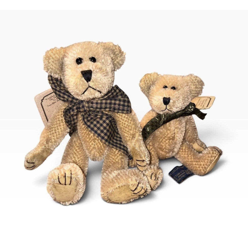 2- Boyds Bear Original Mohair Bear Collection Orville Bearington Jointed Tan